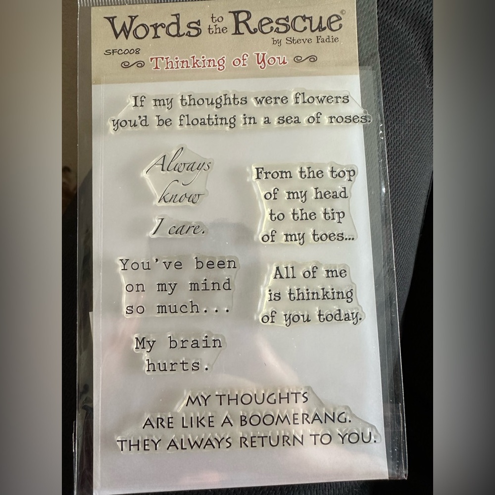 Retired Words to the Rescue SFC008 Thinking of You Clear Stamp Set NIP